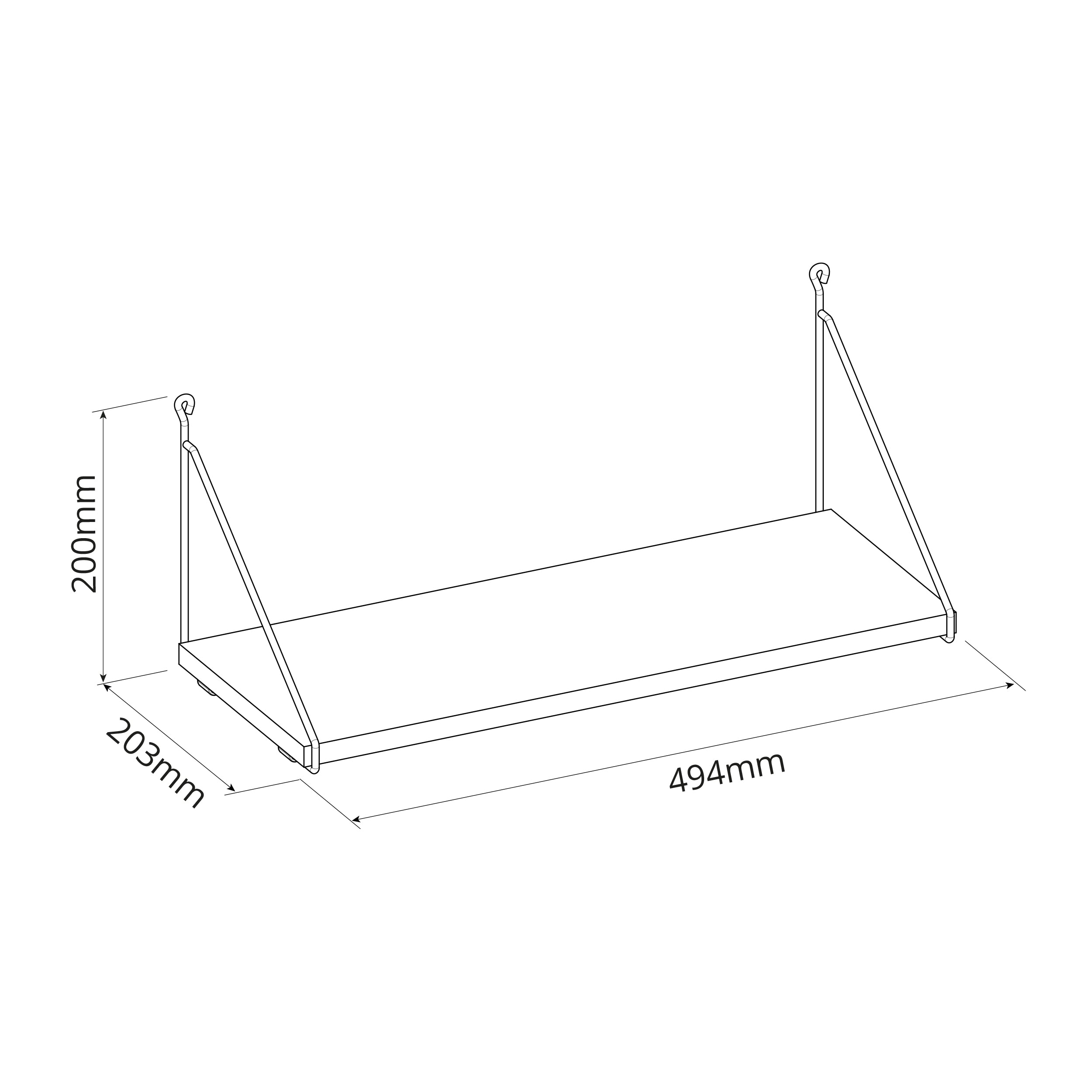 Repisa Madera Natural Angolo Simple