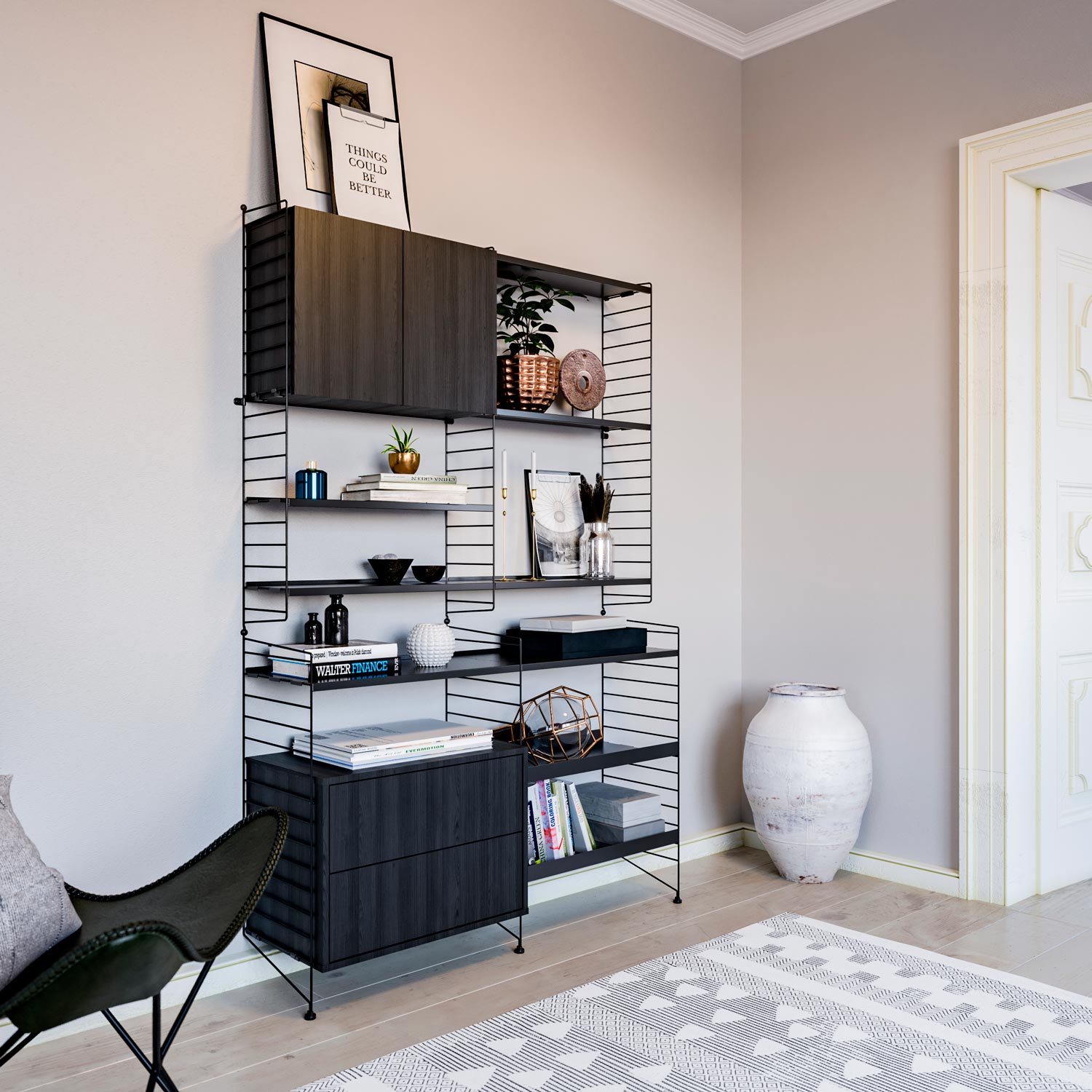 Repisa mueble vintage mas duo blanco cajonera/gabinete