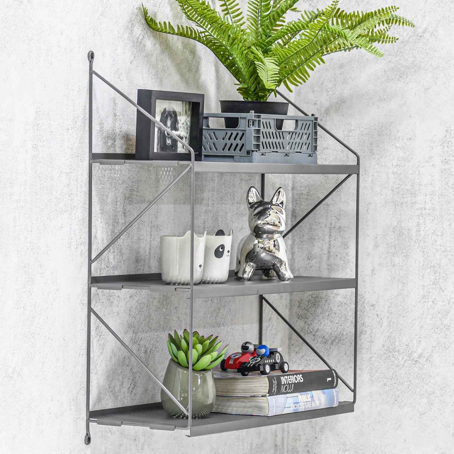 Repisa flotante, repisa gris, repisa, estanteria, repisa plantas