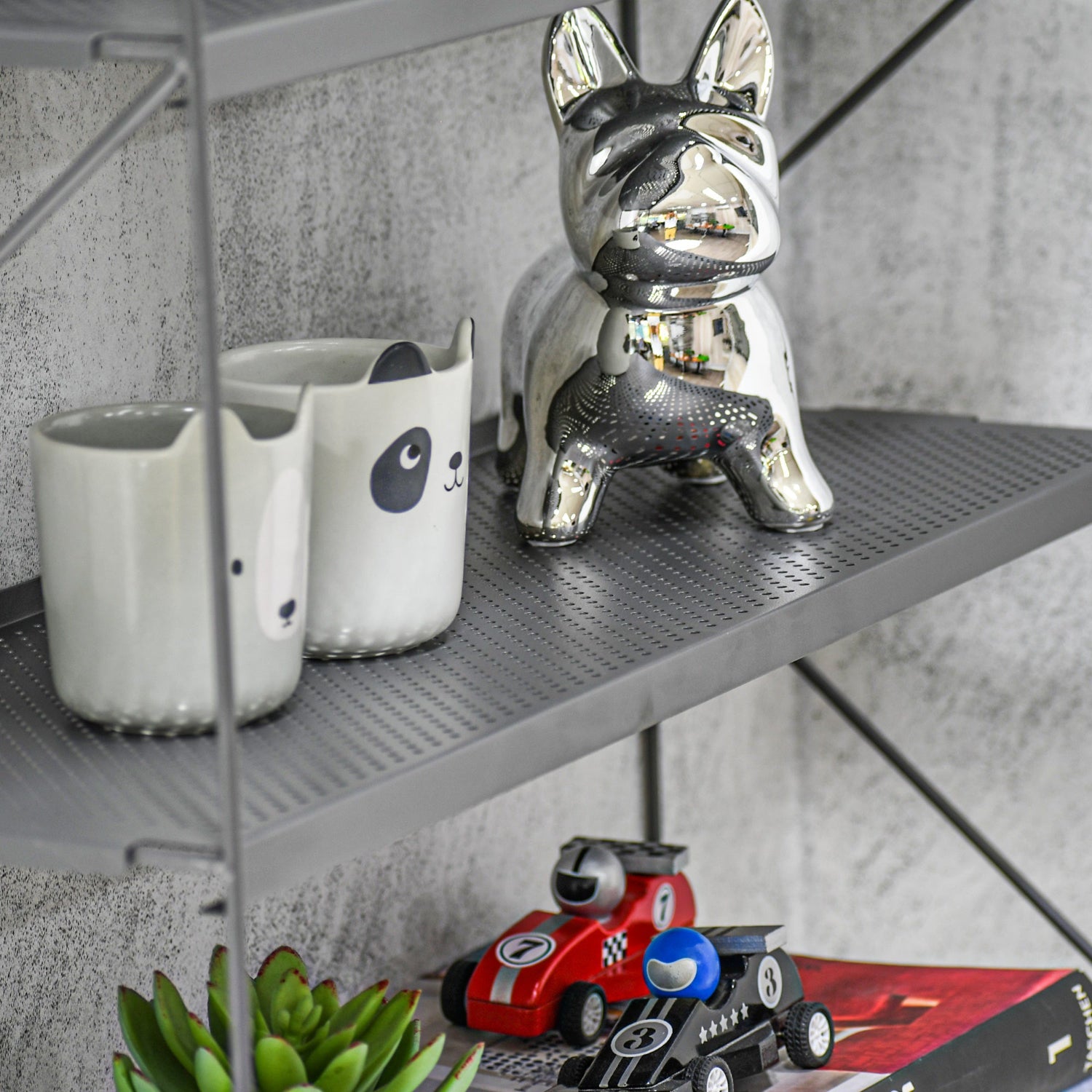 Repisa flotante, repisa gris, repisa, estanteria, repisa plantas