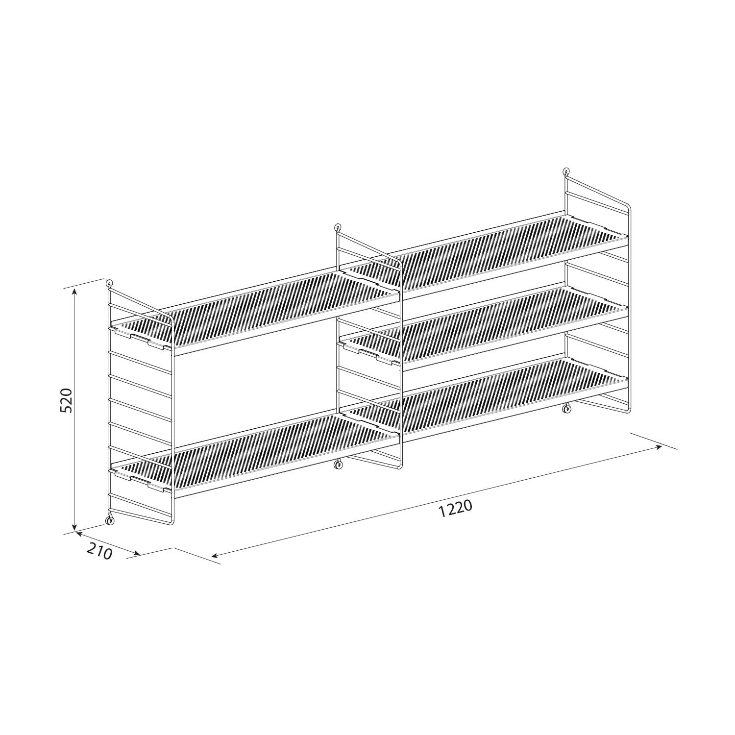 REPISA MUEBLE VINTAGE DUO GRIS BANDEJA PERFORADA