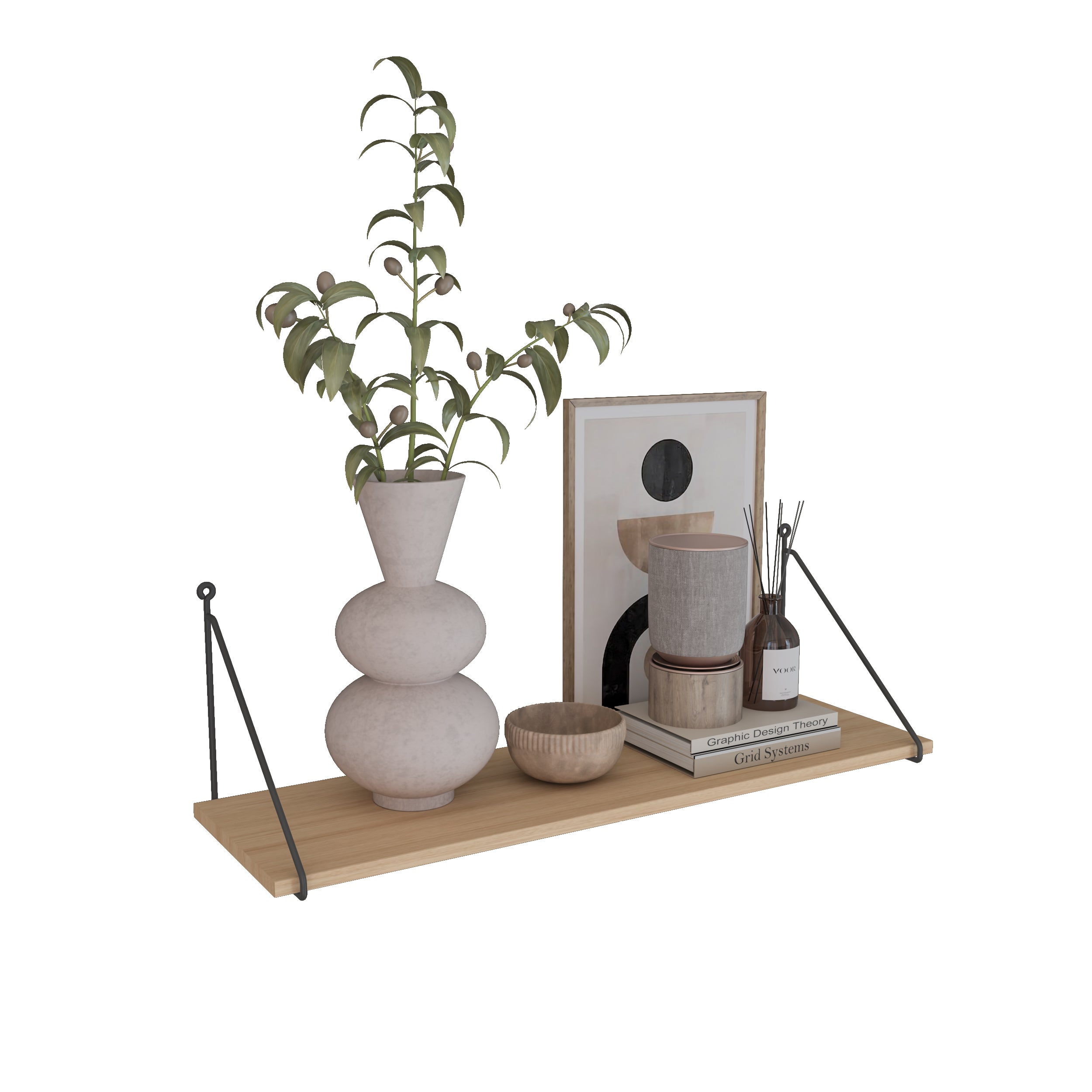 Repisa Madera Natural Angolo Simple