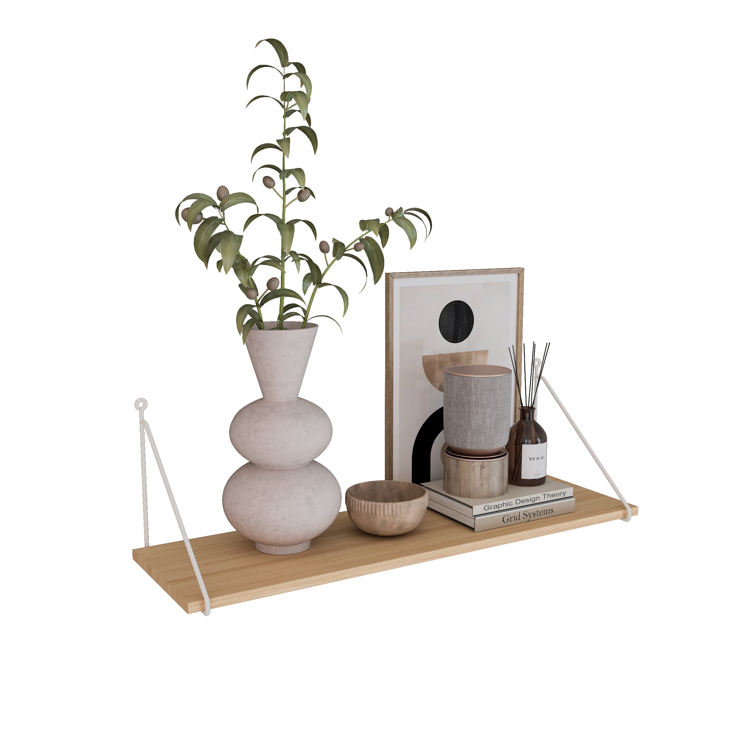 Repisa Madera Natural Angolo Simple