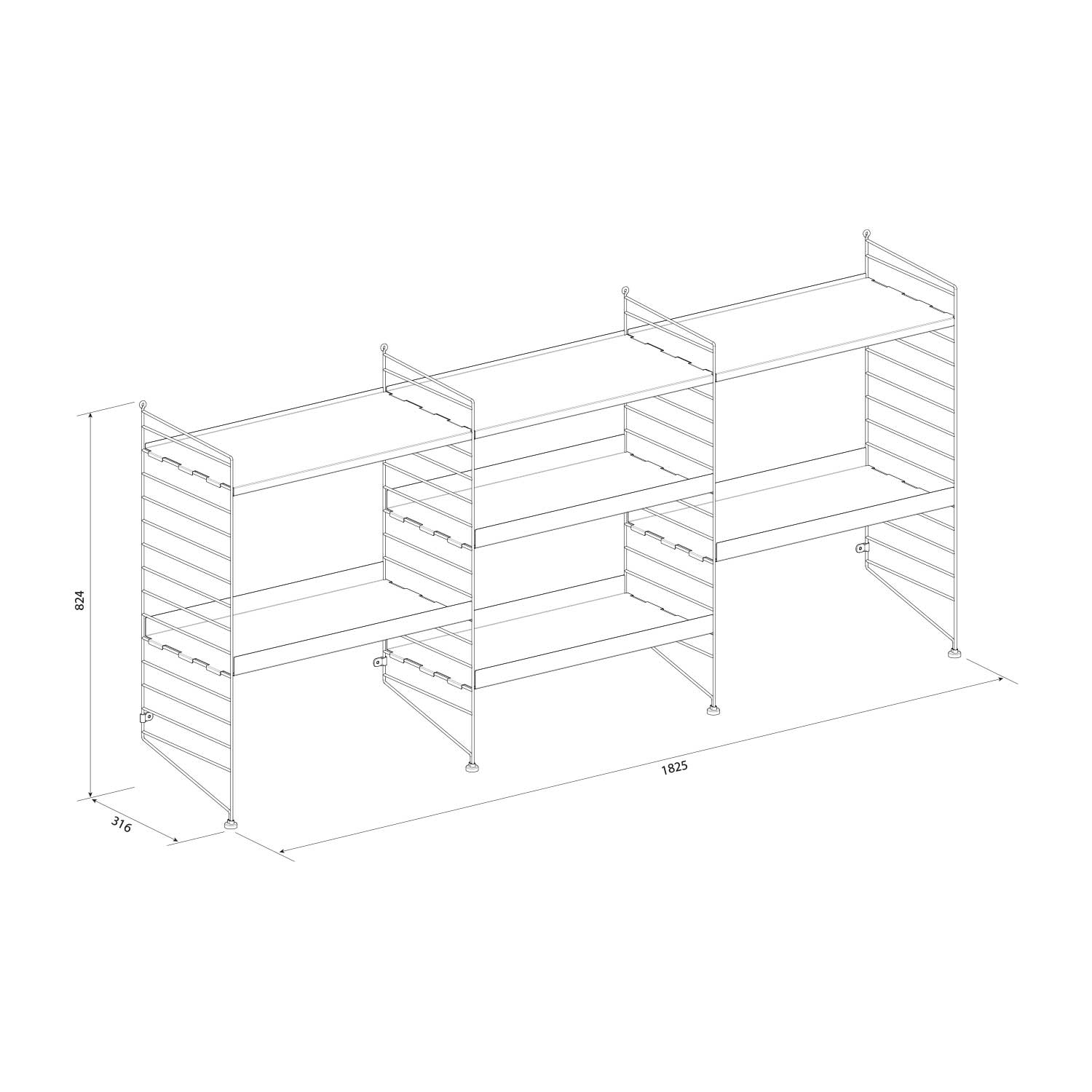 Estanteria Repisa Vintage mas trio simple