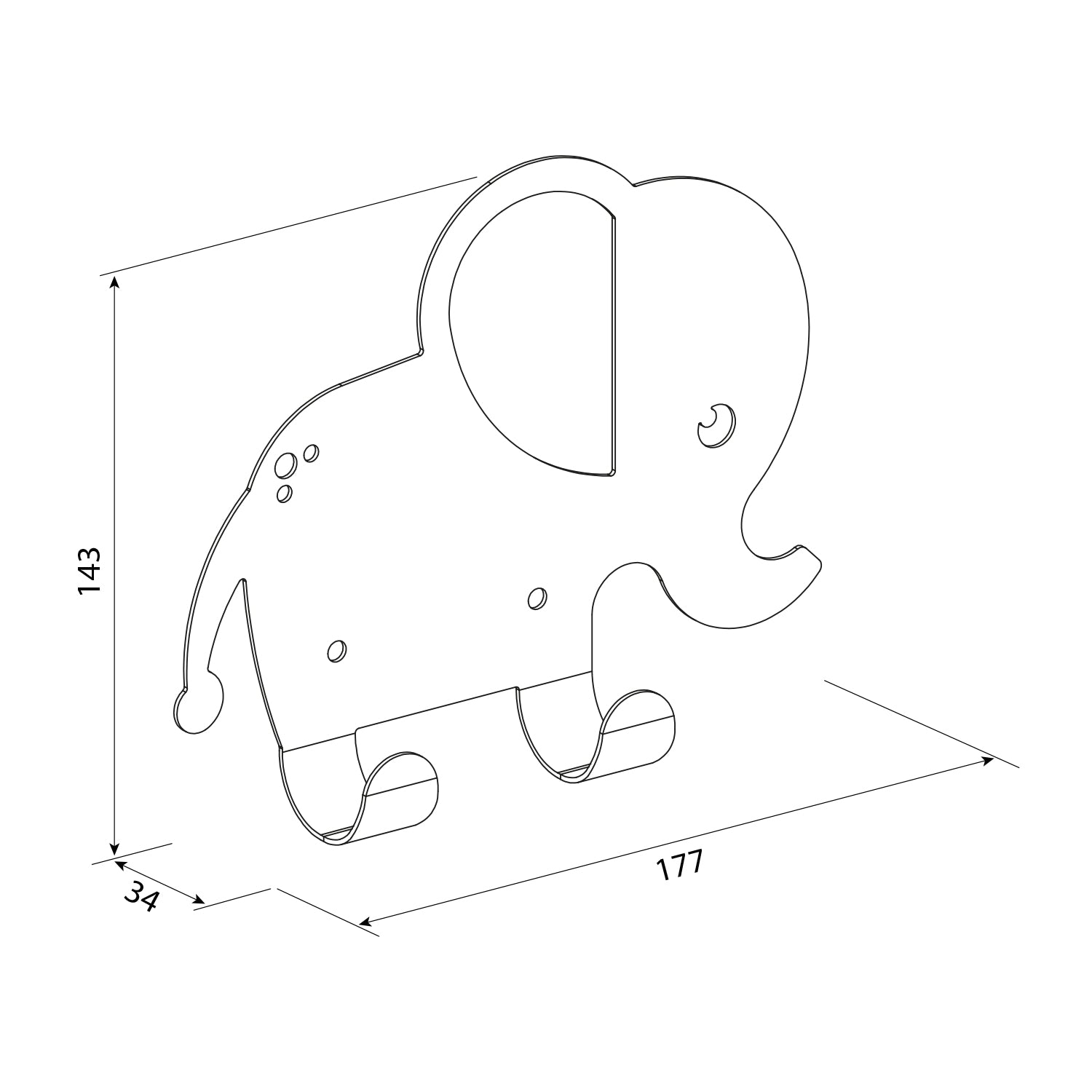 percha colgador infantil elefante amarilo