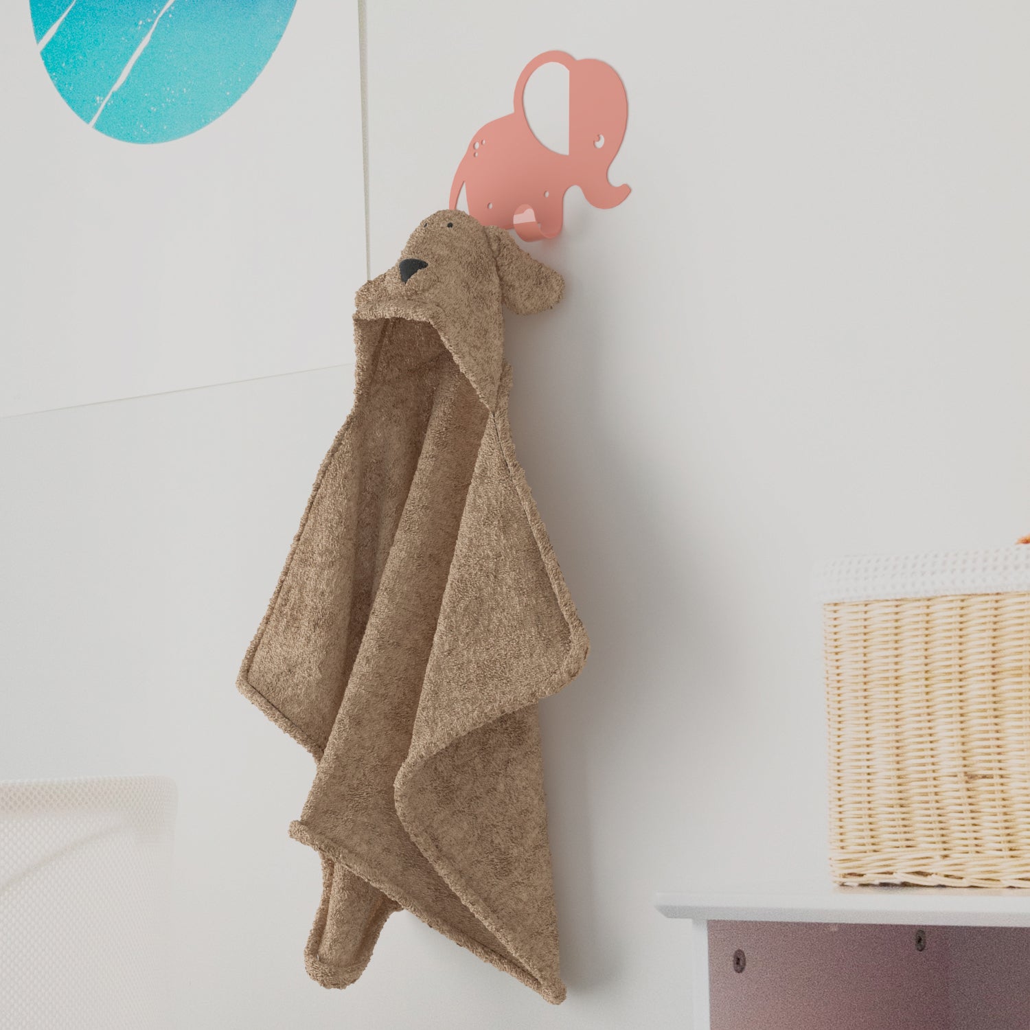 percha colgador infantil elefante amarilo