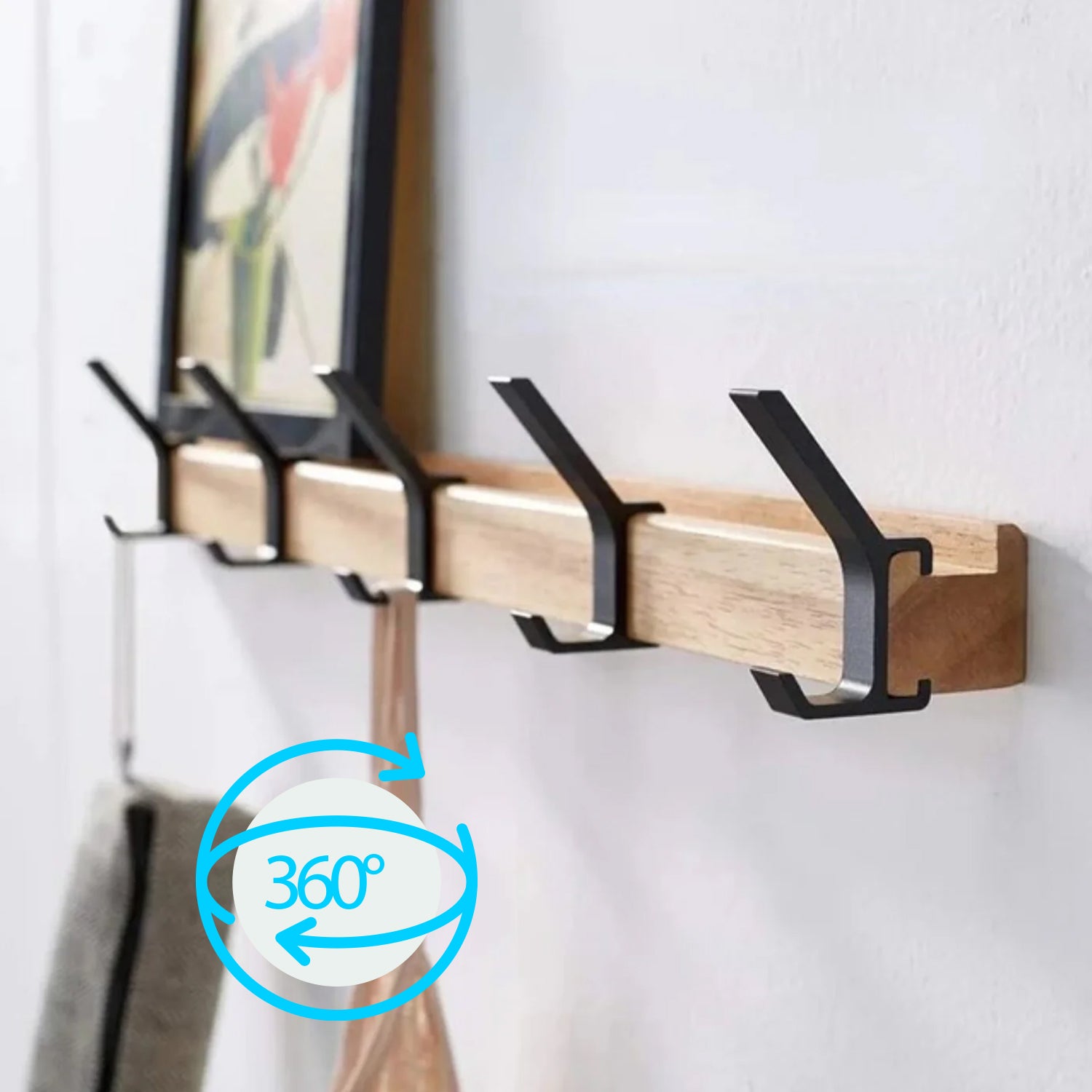 PERCHERO MADERA ACERO