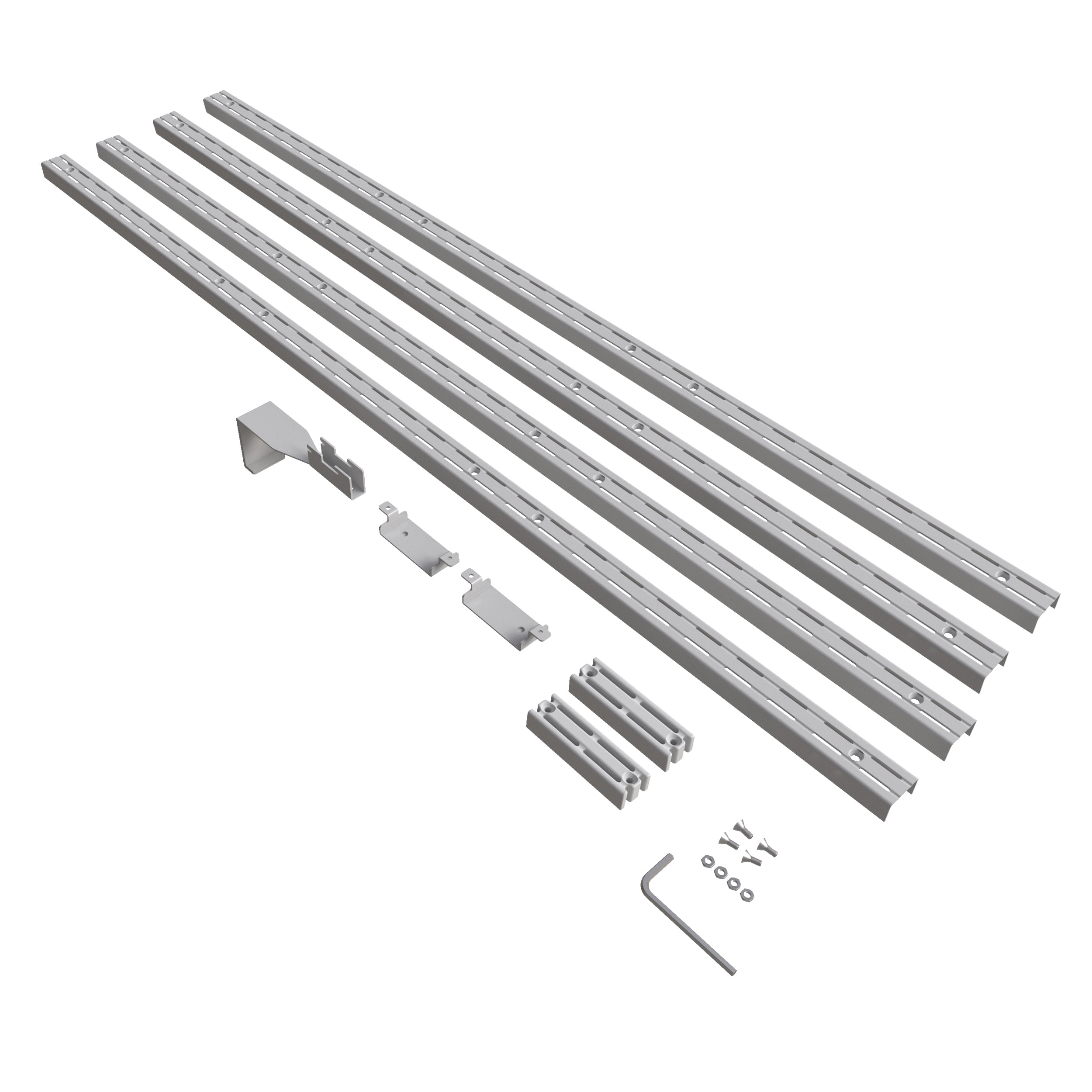 Set 2 Pilar Ranurado Doble Blanco 192CM