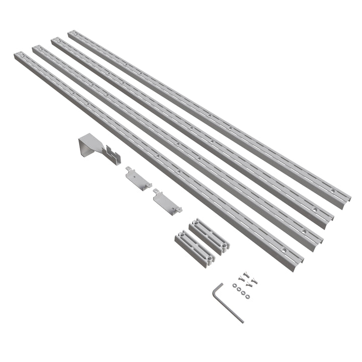 Set 2 Pilar Ranurado Doble Blanco 192CM