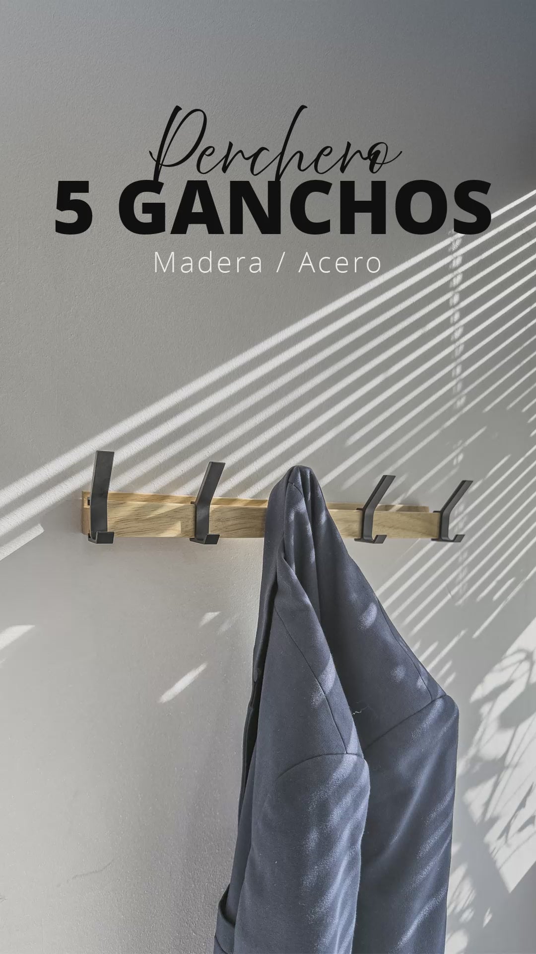 PERCHERO MADERA ACERO