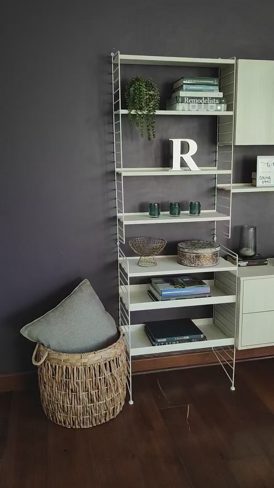 Repisa mueble vintage mas trio blanco cajonera/gabinete