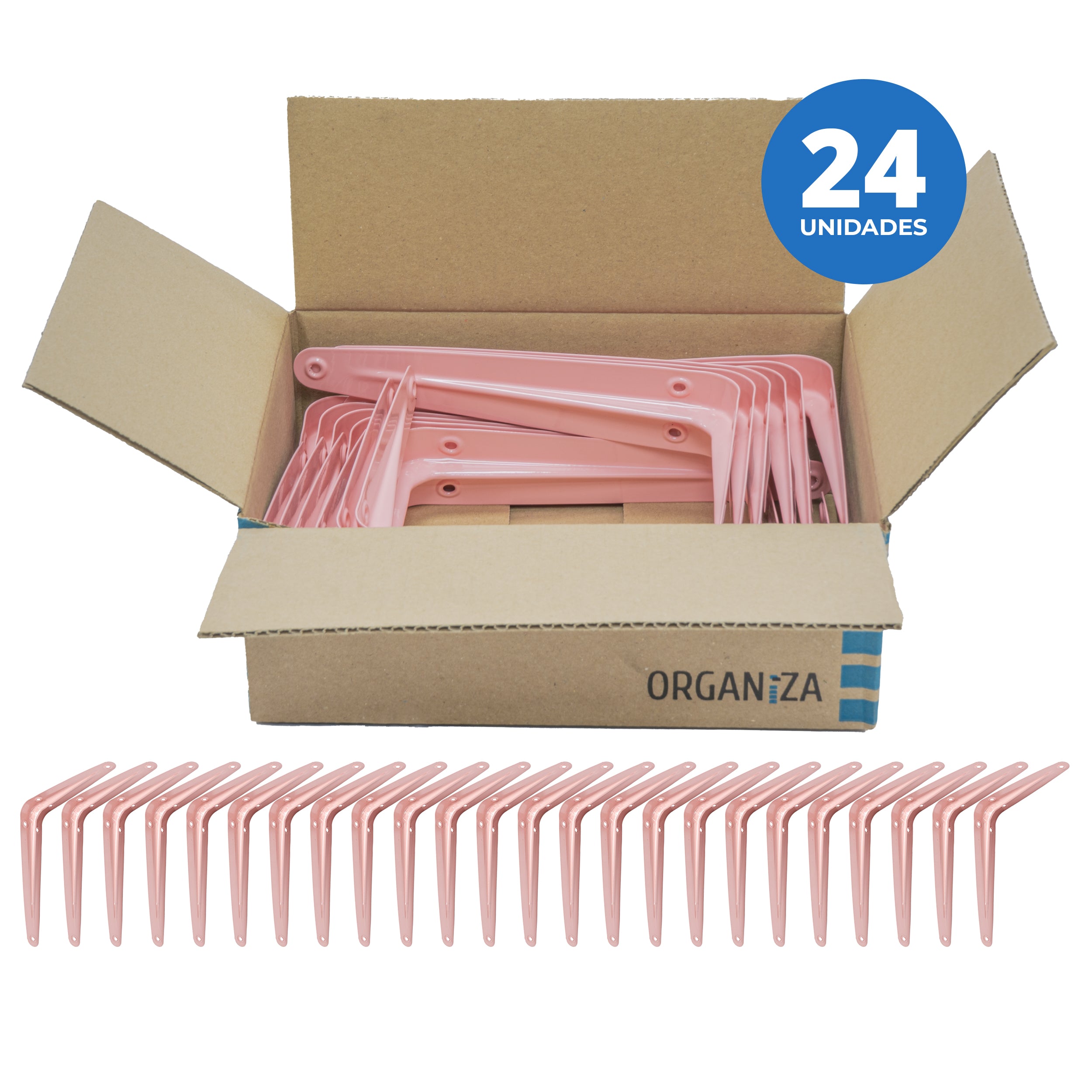 Soporte escuadra rosada 10x15 cm 24 un.